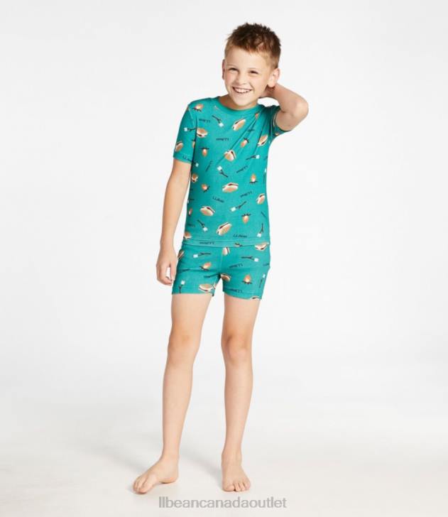 Clothing Cream Hiking Animals H8XZ4875 Organic Cotton Fitted Pajamas Kids L.L.Bean