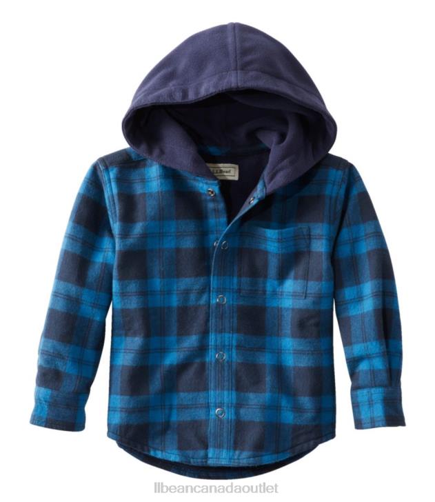 Clothing Marine Blue H8XZ3025 Fleece-Lined Flannel Shirt Kids L.L.Bean