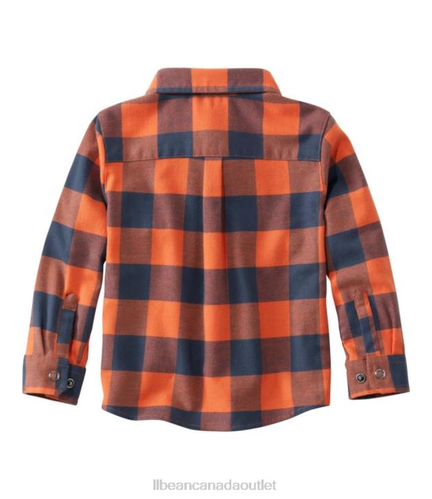Clothing Peak Orange/Carbon Navy H8XZ3019 BeanFlex All-Season Flannel Shirt Kids L.L.Bean