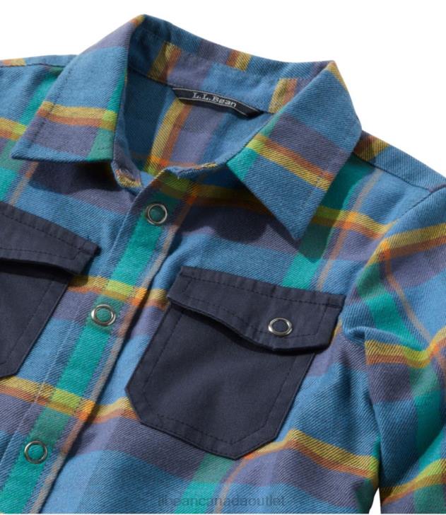 Clothing Peak Orange/Carbon Navy H8XZ3019 BeanFlex All-Season Flannel Shirt Kids L.L.Bean