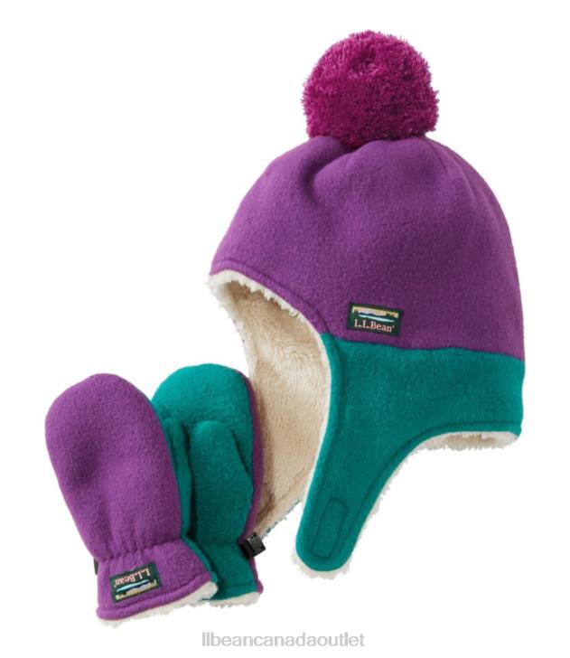 Clothing Purple Horizon H8XZ6651 Infants' and Mountain Classic Fleece Hat and Mitten Set Kids L.L.Bean