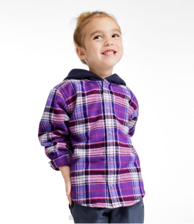 Clothing Wild Aster H8XZ105 Fleece-Lined Flannel Shirt Kids L.L.Bean