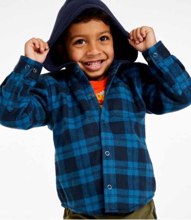 Clothing Wild Aster H8XZ105 Fleece-Lined Flannel Shirt Kids L.L.Bean