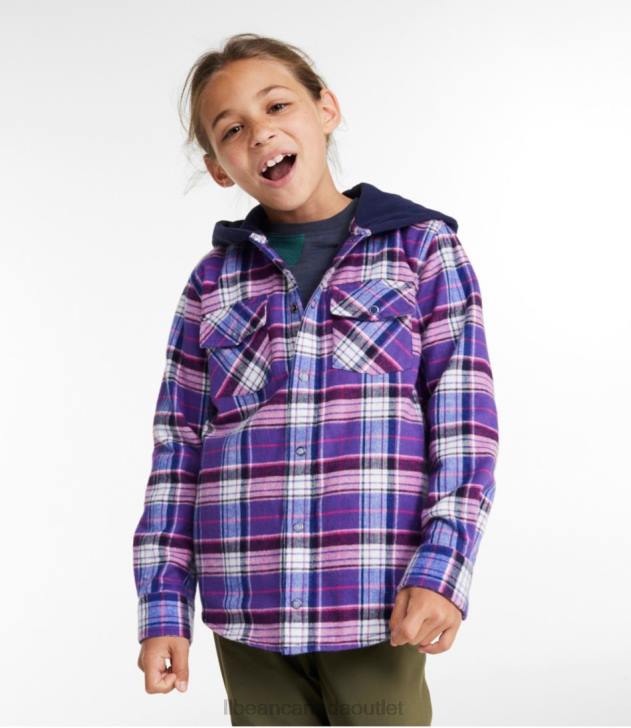 Clothing Deep Red H8XZ6017 Fleece-Lined Flannel Shirt Kids L.L.Bean