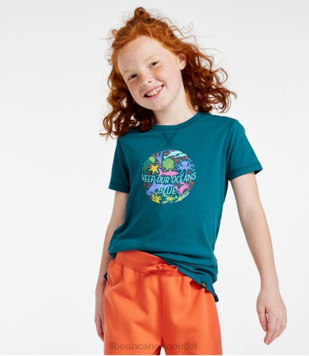 Clothing Deep Turquoise Oceans H8XZ5903 Organic Short-Sleeve Tee Kids L.L.Bean