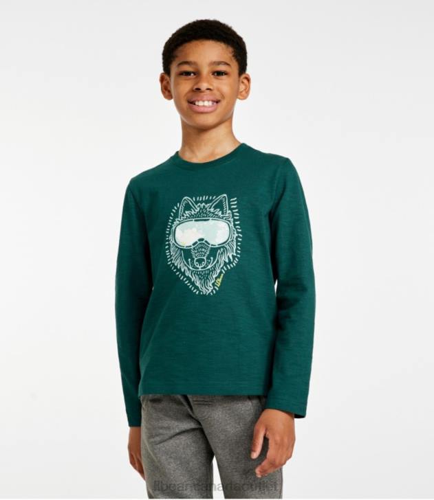 Clothing Lawn Green Hiking Bear H8XZ4921 Graphic Tee Kids L.L.Bean