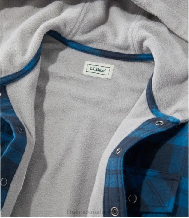 Clothing Marine Blue H8XZ7040 Fleece-Lined Flannel Shirt Kids L.L.Bean