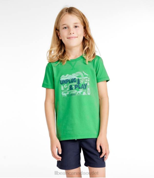 Clothing Vivid Aqua Screen Time to Green Time H8XZ6999 Organic Short-Sleeve Tee Kids L.L.Bean