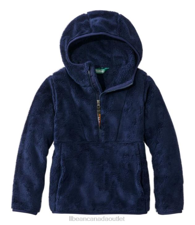 Outerwear Bright Navy H8XZ3476 Hi-Pile Fleece Hooded Pullover Kids L.L.Bean
