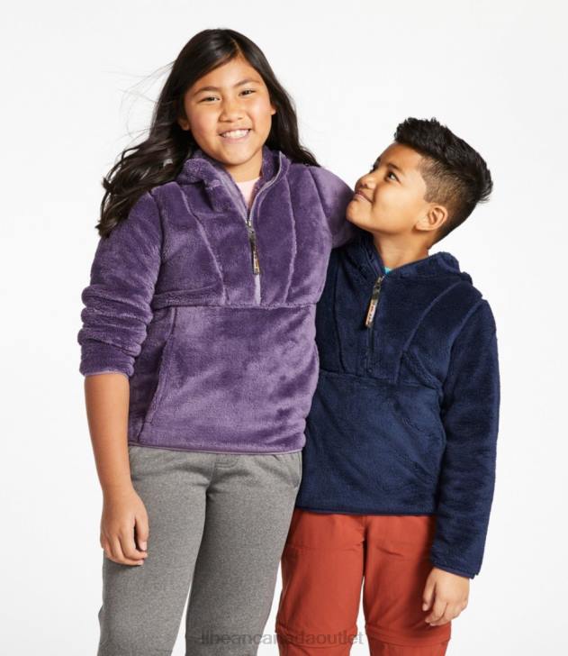 Outerwear Bright Navy H8XZ3476 Hi-Pile Fleece Hooded Pullover Kids L.L.Bean