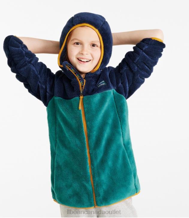 Outerwear Bright Navy/Warm Teal H8XZ902 Hi-Pile Fleece Kids L.L.Bean