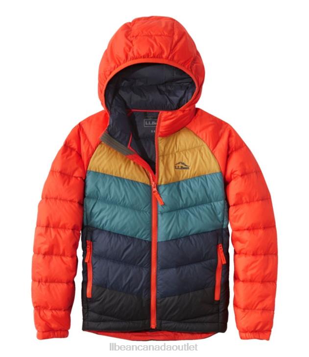 Outerwear Cherry Tomato Colorblock H8XZ955 Ultralight 650 Down Jacket Kids L.L.Bean