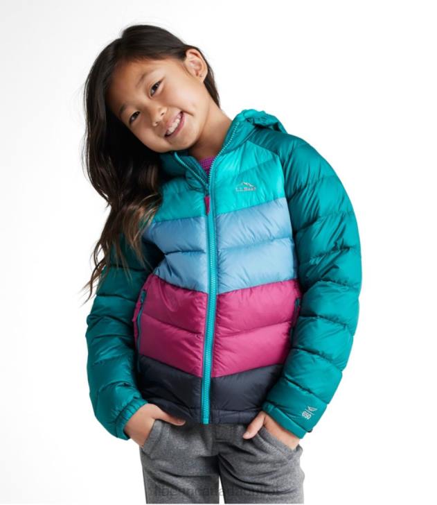 Outerwear Cherry Tomato Colorblock H8XZ955 Ultralight 650 Down Jacket Kids L.L.Bean