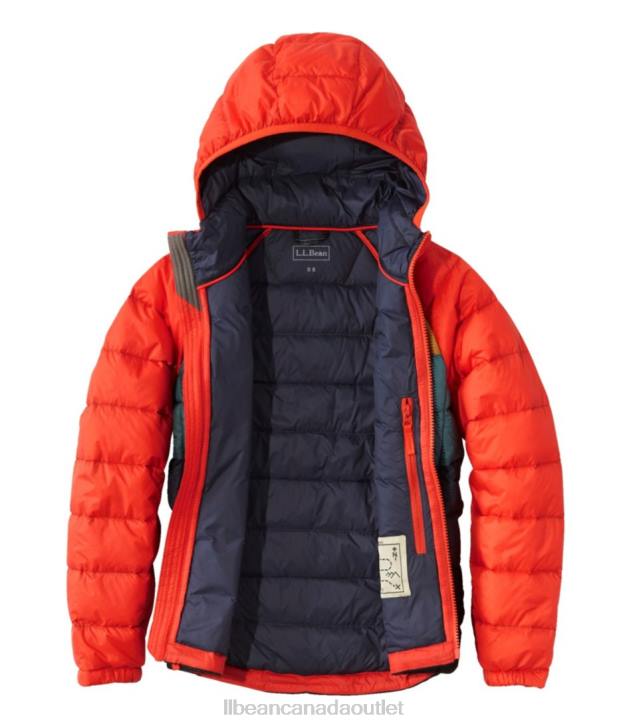 Outerwear Cherry Tomato Colorblock H8XZ955 Ultralight 650 Down Jacket Kids L.L.Bean