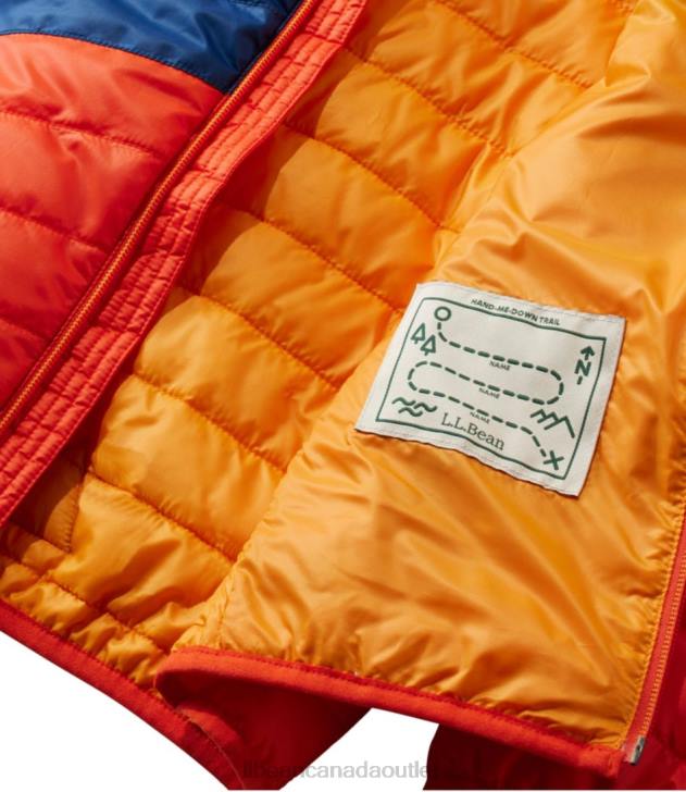 Outerwear Collegiate Blue/Lawn Green H8XZ5106 Primaloft Packaway Hooded Jacket Kids L.L.Bean