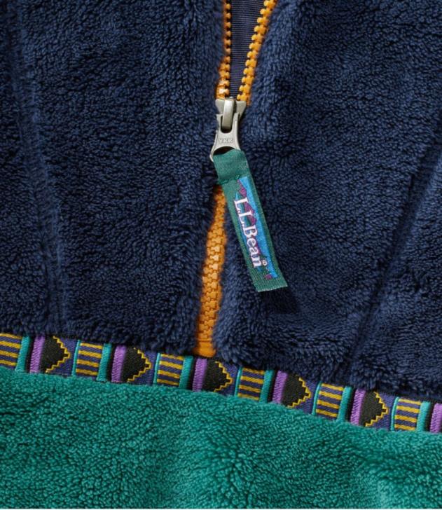 Outerwear Natural/Marine Blue H8XZ617 Hi-Pile Fleece Hooded Pullover Kids L.L.Bean