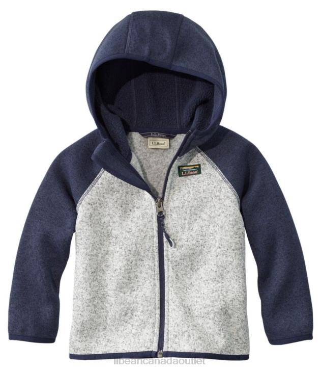 Outerwear Bright Navy/Pewter H8XZ572 Infants' and Sweater Fleece Kids L.L.Bean