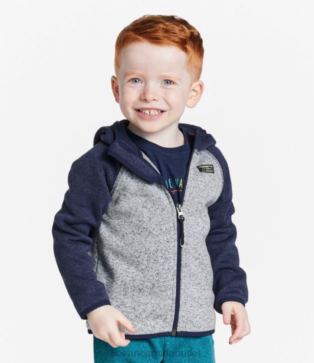 Outerwear Bright Navy/Pewter H8XZ572 Infants\' and Sweater Fleece Kids L.L.Bean