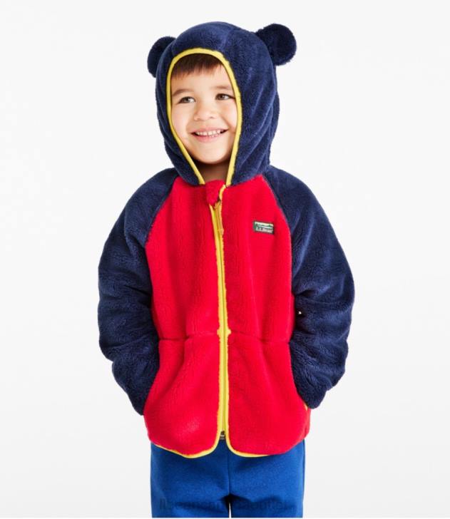 Outerwear Bright Navy/Soft Blue H8XZ3672 Hi-Pile Fleece Jacket Kids L.L.Bean