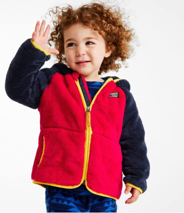 Outerwear Bright Navy/Soft Blue H8XZ3672 Hi-Pile Fleece Jacket Kids L.L.Bean