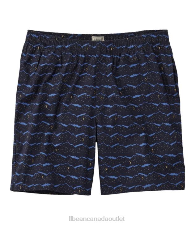 Clothing Classic Navy Night Mountain H8XZ4790 Comfort Stretch Woven Sleep Shorts Men L.L.Bean