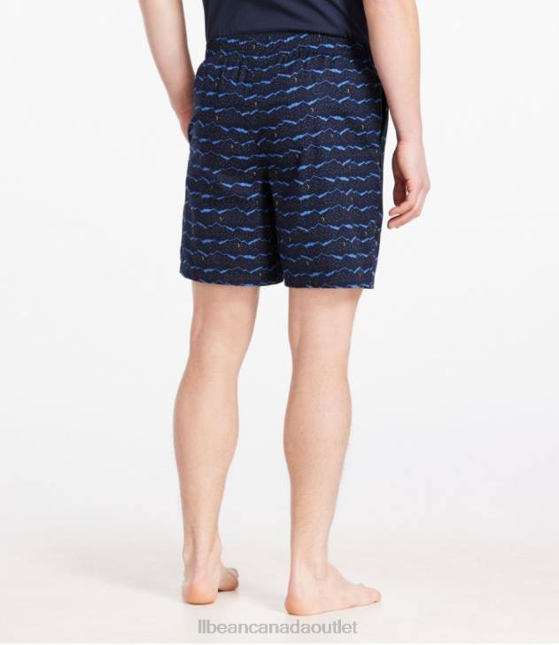 Clothing Classic Navy Night Mountain H8XZ4790 Comfort Stretch Woven Sleep Shorts Men L.L.Bean