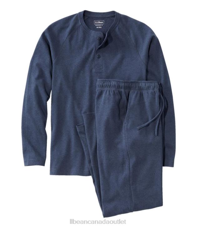 Clothing Navy Heather H8XZ5735 Cotton Knit Pajamas Men L.L.Bean