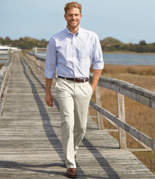 Clothing Dark Khaki H8XZ5997 Wrinkle-Free Chinos Men L.L.Bean x Double L