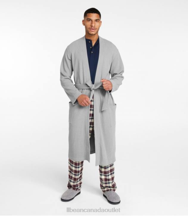 Clothing Gray Heather H8XZ325 Comfort Waffle Robe Men L.L.Bean