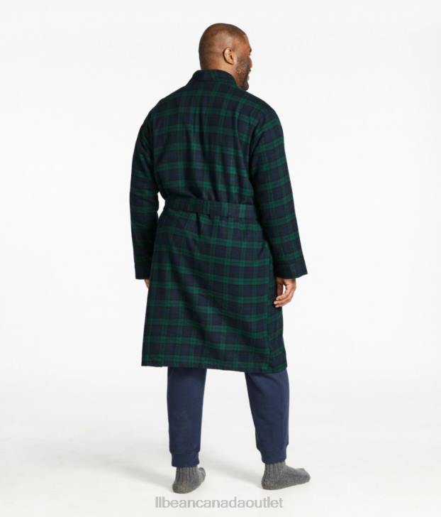 Clothing Grey Stewart H8XZ6524 Scotch Plaid Flannel Robe Men L.L.Bean