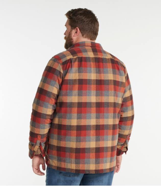 Clothing Red Wine H8XZ783 PrimaLoft Lined Chamois Shirt Jac Men L.L.Bean