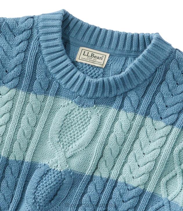 Clothing Bayside Blue H8XZ631 Heritage Soft Cotton Fisherman Sweater Men L.L.Bean