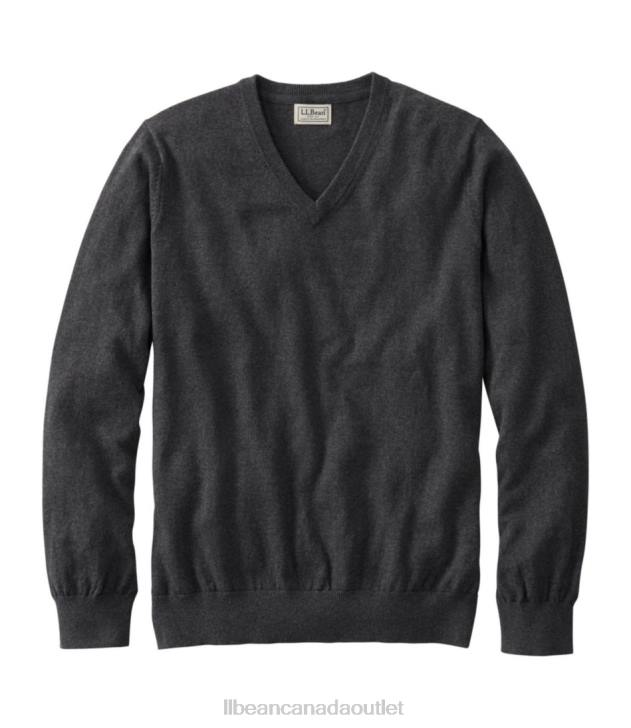 Clothing Charcoal Heather H8XZ4868 Cotton/Cashmere Sweater Men L.L.Bean