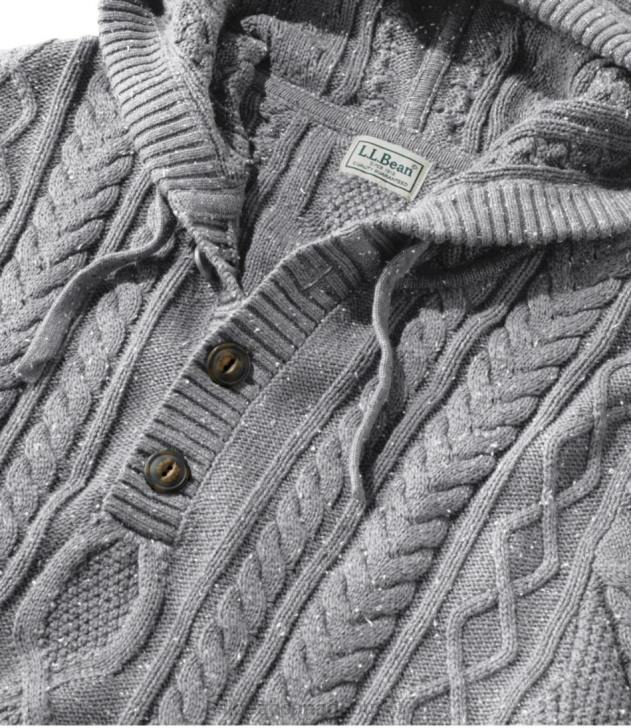 Clothing Gray Pebble H8XZ5033 Heritage Soft Cotton Fisherman Sweater Men L.L.Bean