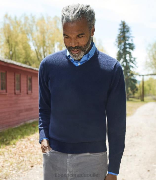 Clothing Vintage Indigo H8XZ410 Cotton/Cashmere Sweater Men L.L.Bean