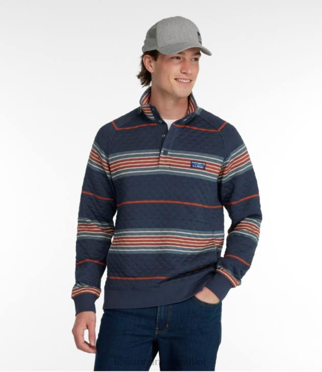 Clothing Rangeley Blue Multi H8XZ3070 Quilted Sweatshirt Men L.L.Bean