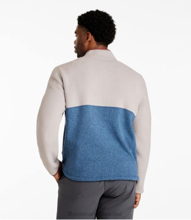 Clothing Rangeley Blue/Woodsmoke H8XZ3653 Sweater Fleece Sherpa Hybrid Pullover Men L.L.Bean