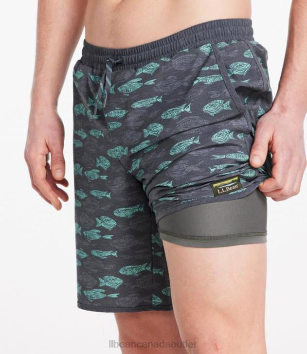 Clothing Dark Black Smudge Camo H8XZ4809 All-Adventure Swim Shorts Men L.L.Bean