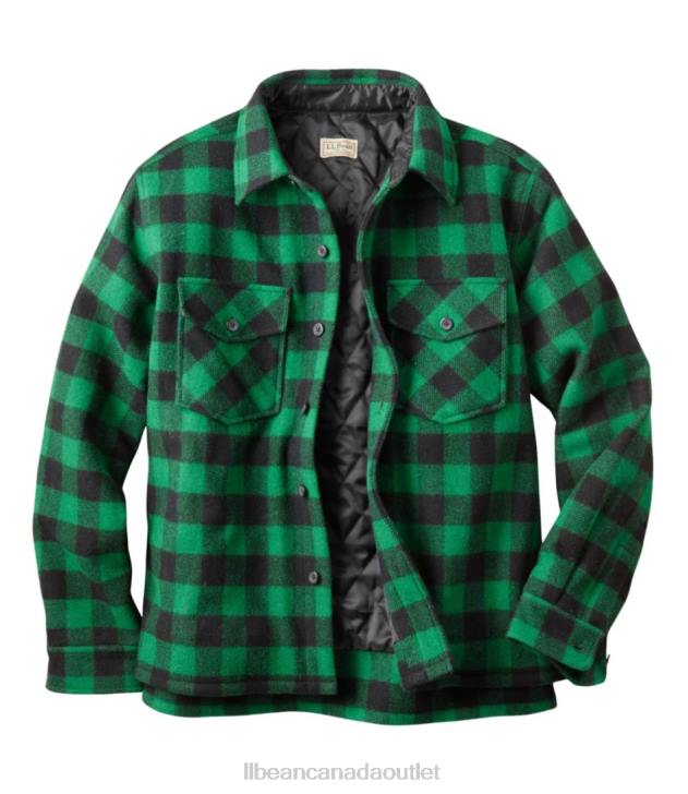 Outdoor Equipment Green/Black H8XZ1255 Maine Guide Shirt with PrimaLoft Men L.L.Bean