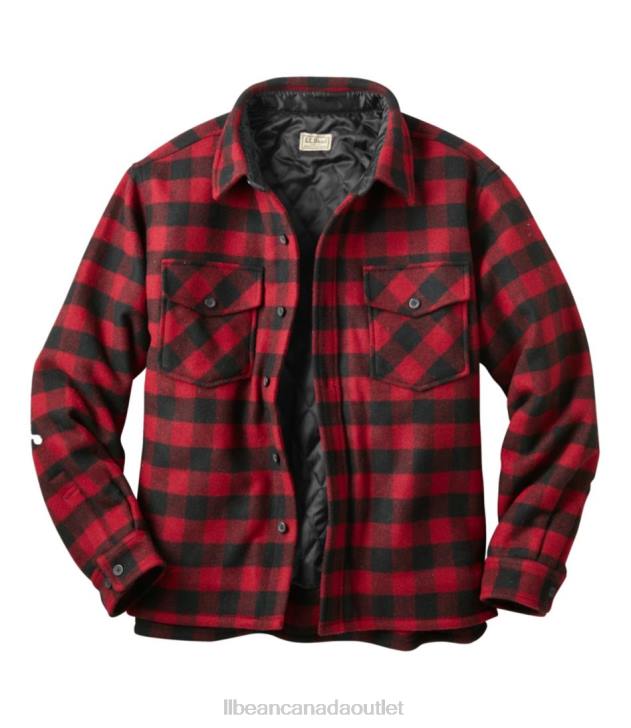 Outdoor Equipment Red/Black H8XZ5242 Maine Guide Shirt with PrimaLoft Men L.L.Bean