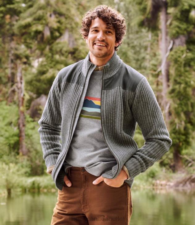 Outdoor Equipment Deep Woods Green Heather H8XZ5272 Commando Full Zip Sweater Men\'s Men L.L.Bean