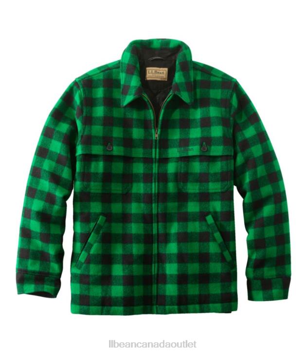 Outerwear Green/Black H8XZ3650 Maine Guide Zip-Front Jac-Shirt with PrimaLoft Men L.L.Bean