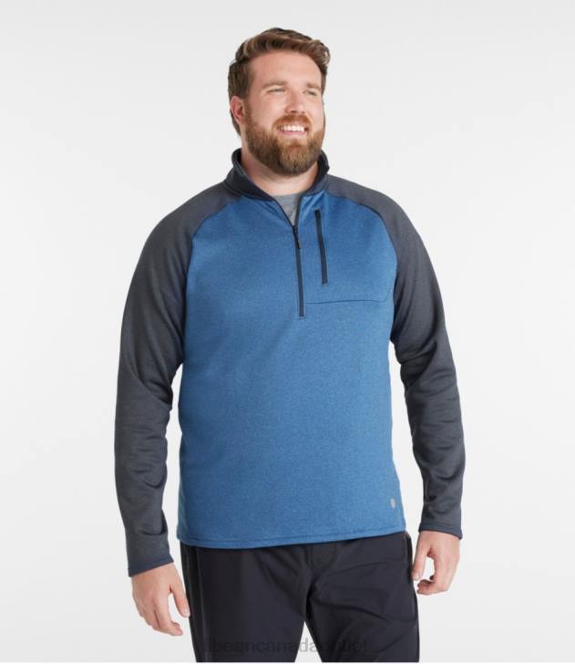 Outerwear Alloy Gray/Burgundy H8XZ556 Mountain Fleece Half-Zip Men L.L.Bean