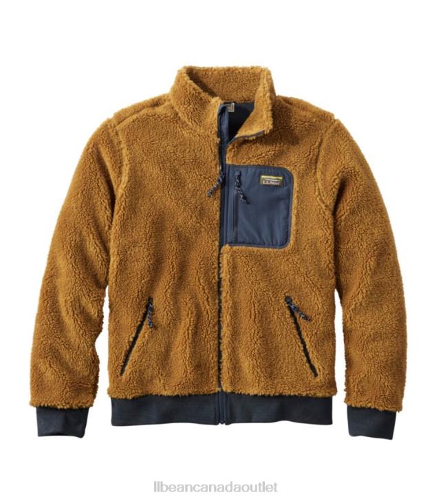 Outerwear Antique Gold/Carbon Navy H8XZ5947 Sherpa Fleece Jacket Men L.L.Bean