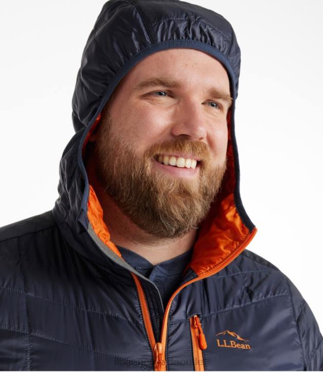 Outerwear Carbon Navy H8XZ3386 PrimaLoft Packaway Hooded Jacket Men L.L.Bean