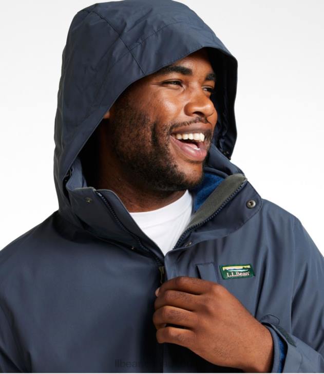 Outerwear Carbon Navy/Ocean Blue H8XZ947 Sweater Fleece 3-in-1 Jacket Men L.L.Bean