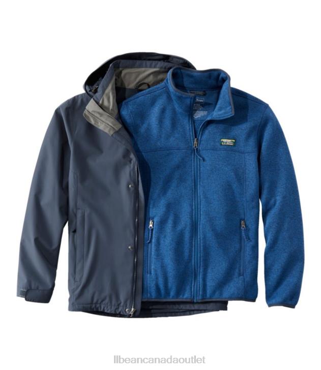 Outerwear Carbon Navy/Ocean Blue H8XZ947 Sweater Fleece 3-in-1 Jacket Men L.L.Bean