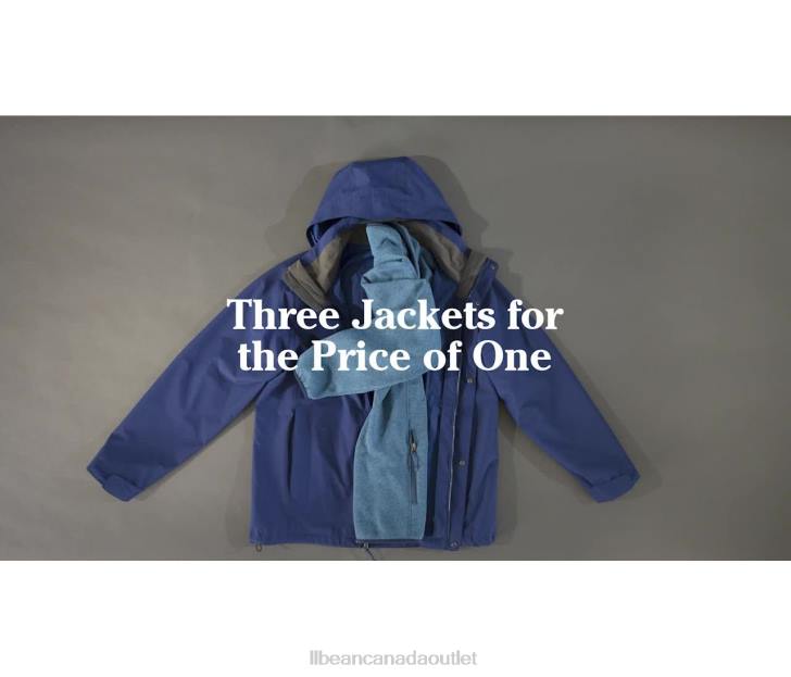 Outerwear Carbon Navy/Ocean Blue H8XZ947 Sweater Fleece 3-in-1 Jacket Men L.L.Bean