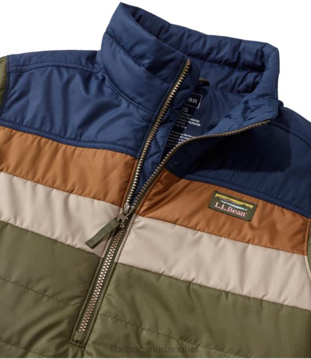 Outerwear Forest Gray/Carbon Navy H8XZ647 Mountain Classic Puffer Pullover Men L.L.Bean