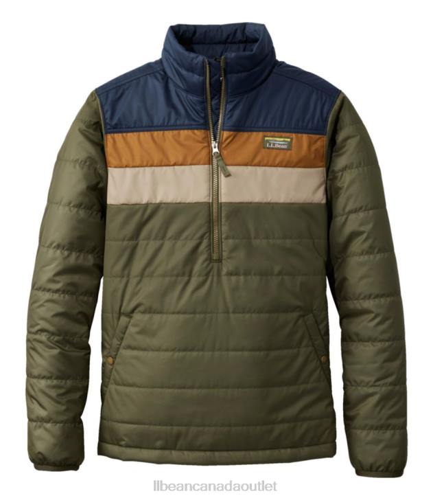 Outerwear Kelp Green/Nautical Navy H8XZ3475 Mountain Classic Puffer Pullover Men L.L.Bean